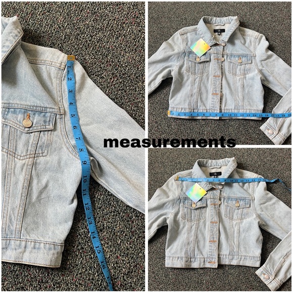 MISSGUIDED Light Wash Blue Jean Denim Lace Up Back Detail Cropped Jacket Sz S - Picture 16 of 16
